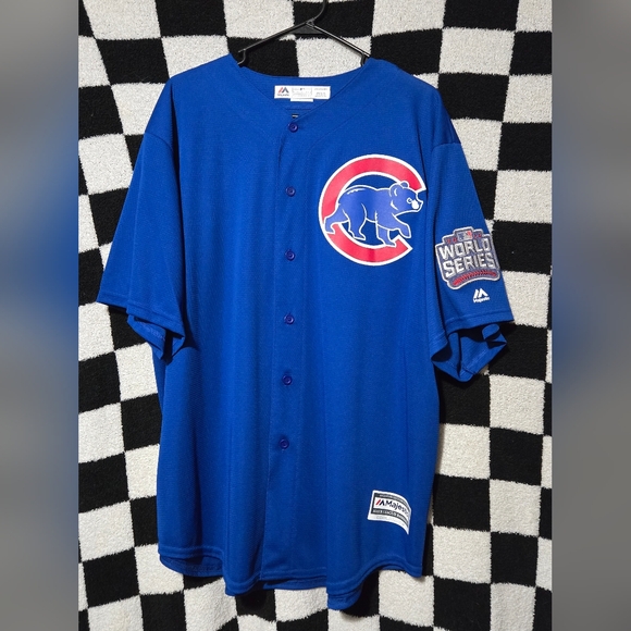 Chicago Cubs 2016 World Series Scrwarber Majestic Cool Jersey 2XL - Picture 1 of 3